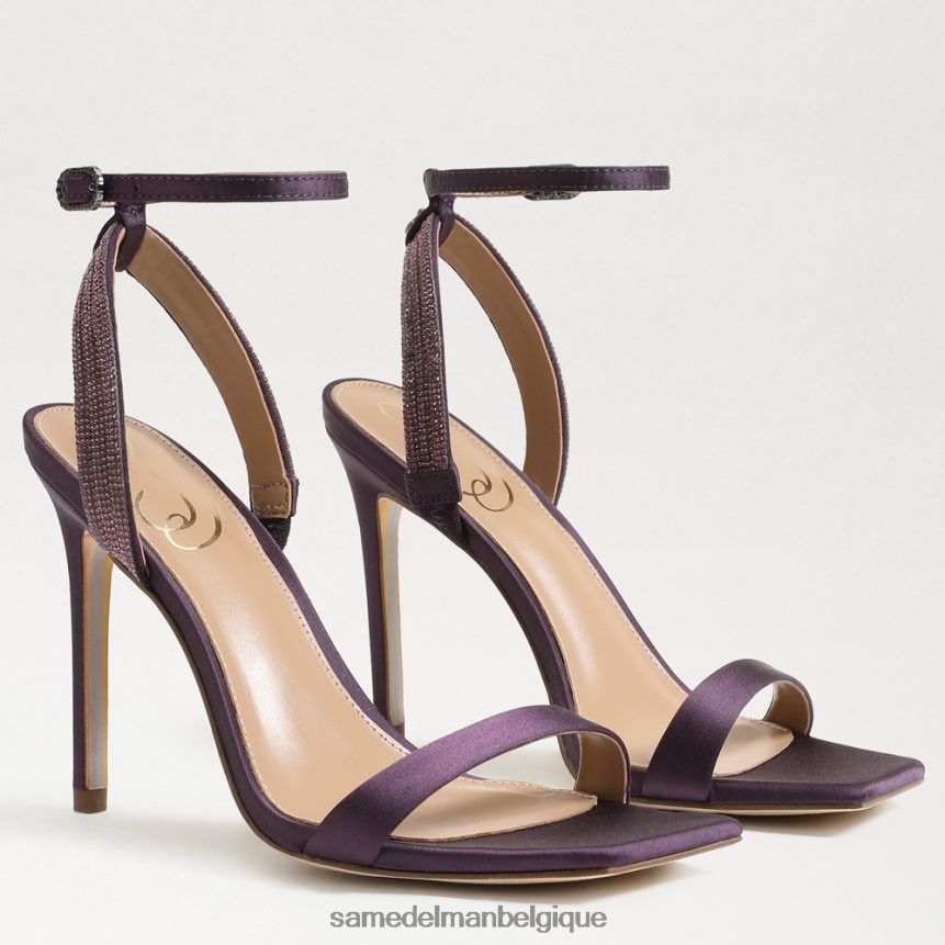 talon à bride cheville ophelia Sam Edelman femmes satiné d'aubergine JZ0XZ0539 chaussure