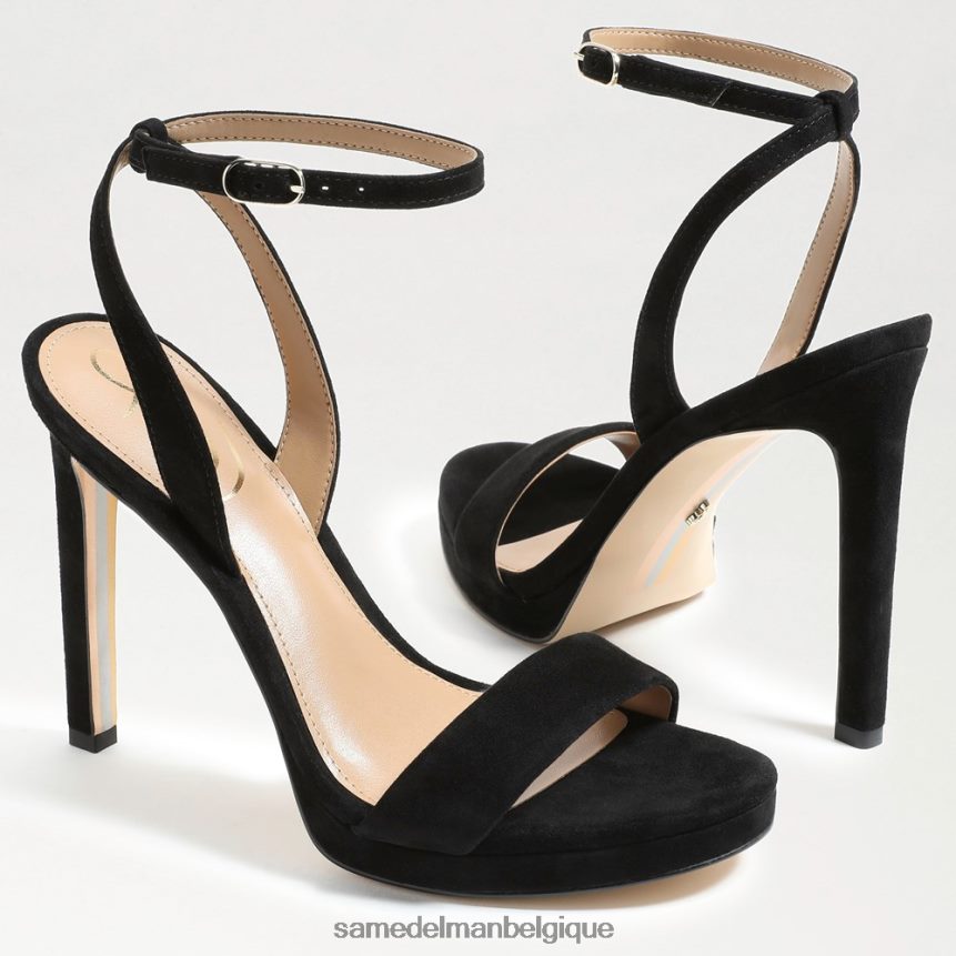 talon à bride de cheville en jade Sam Edelman femmes Suède noir JZ0XZ0392 chaussure