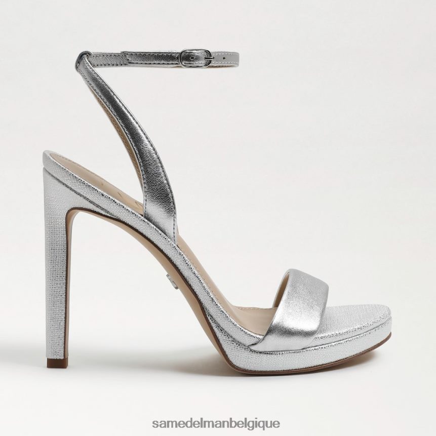 talon à bride de cheville en jade Sam Edelman femmes cuir argenté souple JZ0XZ0385 chaussure