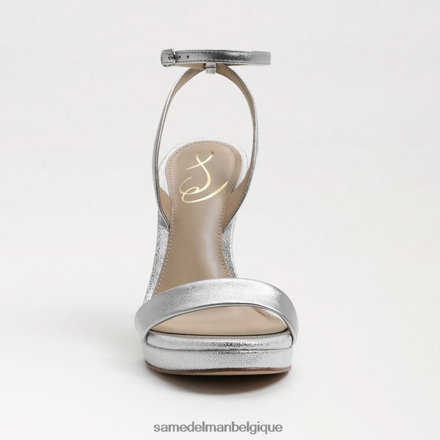 talon à bride de cheville en jade Sam Edelman femmes cuir argenté souple JZ0XZ0385 chaussure