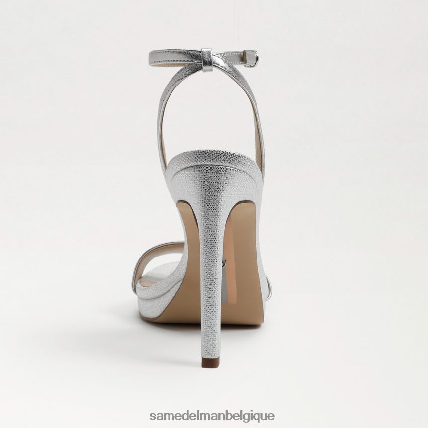 talon à bride de cheville en jade Sam Edelman femmes cuir argenté souple JZ0XZ0385 chaussure