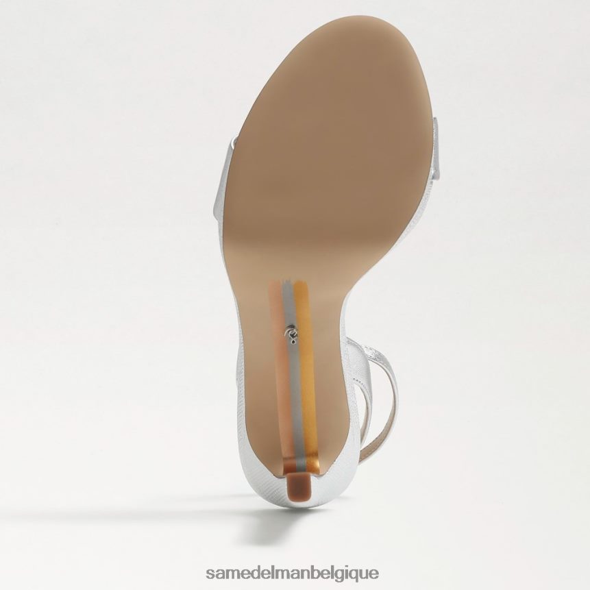 talon à bride de cheville en jade Sam Edelman femmes cuir argenté souple JZ0XZ0385 chaussure