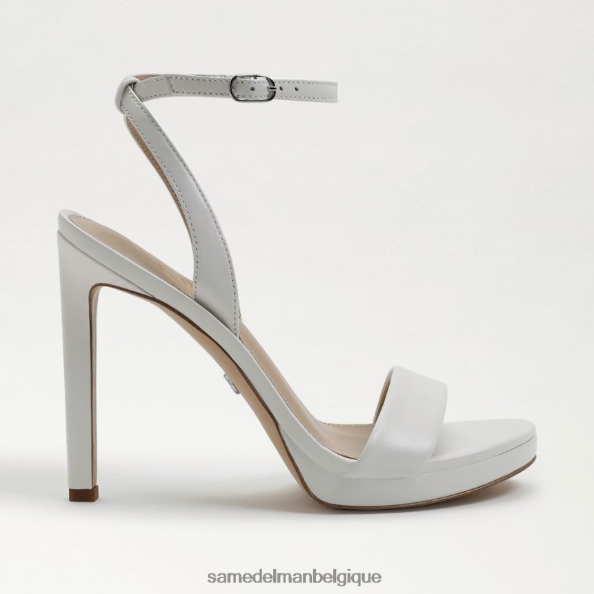 talon à bride de cheville en jade Sam Edelman femmes cuir blanc brillant JZ0XZ0387 chaussure
