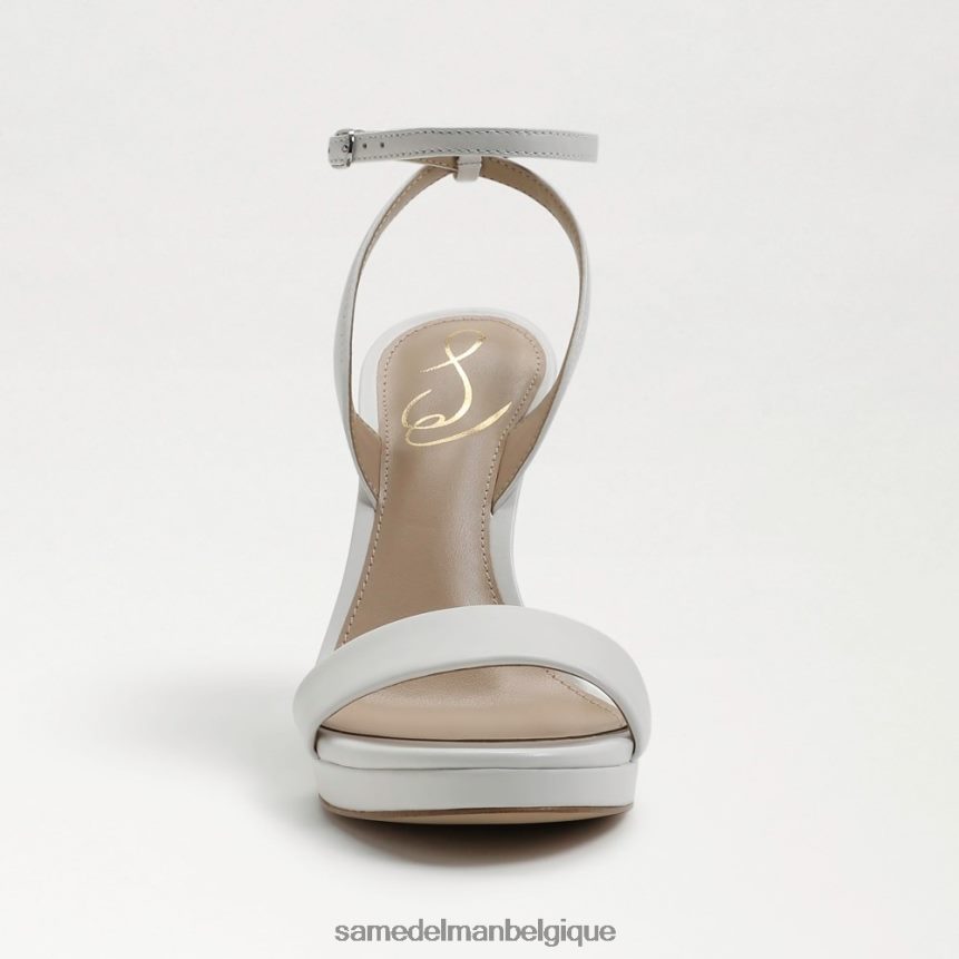 talon à bride de cheville en jade Sam Edelman femmes cuir blanc brillant JZ0XZ0387 chaussure