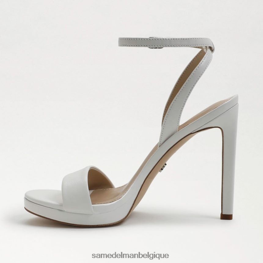 talon à bride de cheville en jade Sam Edelman femmes cuir blanc brillant JZ0XZ0387 chaussure