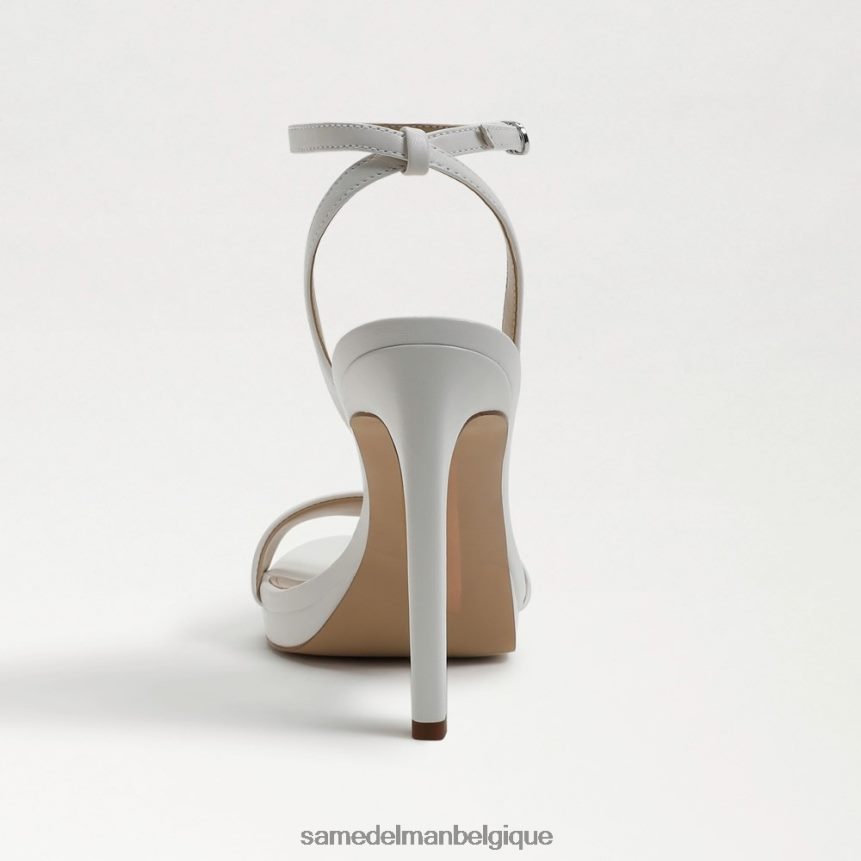 talon à bride de cheville en jade Sam Edelman femmes cuir blanc brillant JZ0XZ0387 chaussure