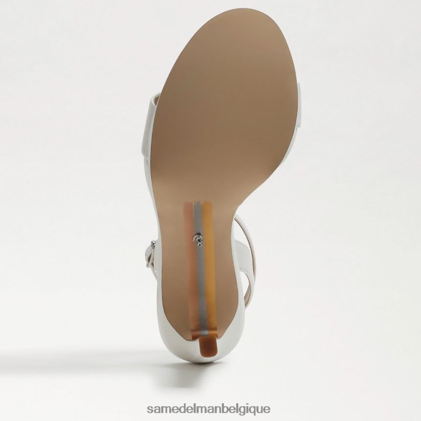 talon à bride de cheville en jade Sam Edelman femmes cuir blanc brillant JZ0XZ0387 chaussure