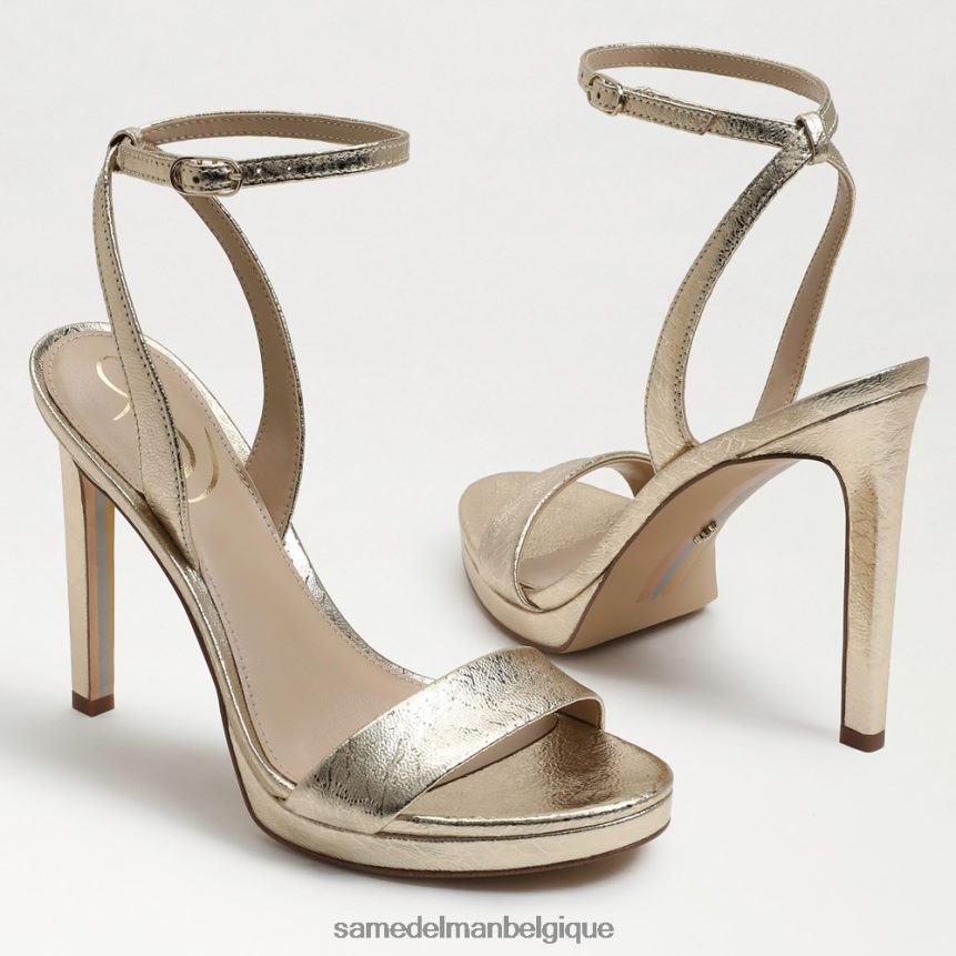 talon à bride de cheville en jade Sam Edelman femmes cuir à la feuille d'or JZ0XZ0386 chaussure