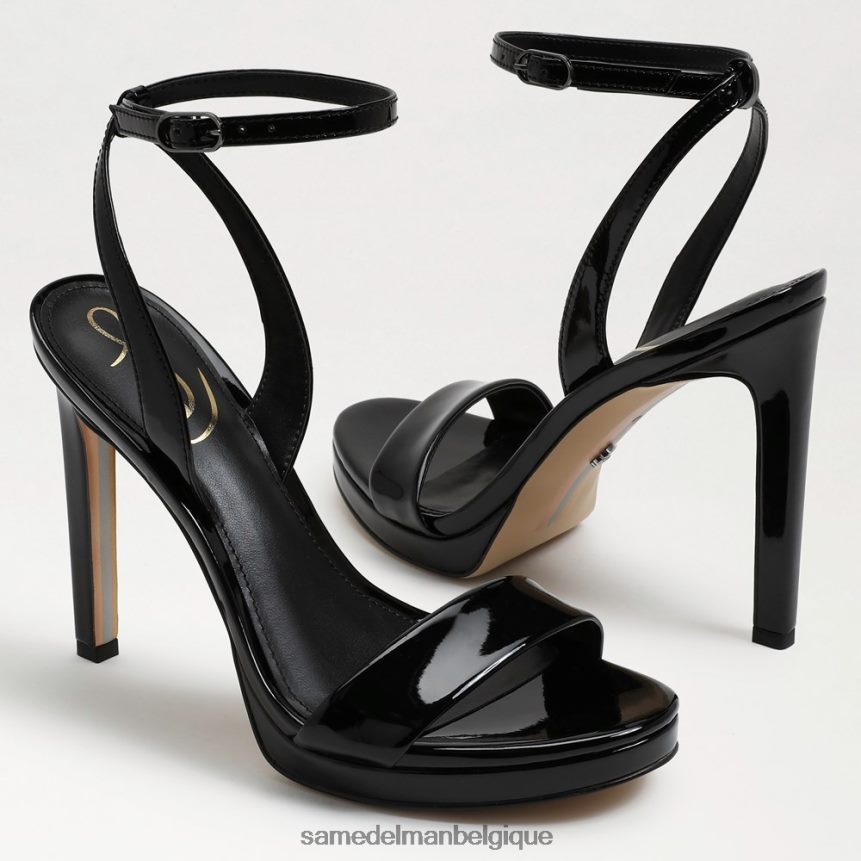 talon à bride de cheville en jade Sam Edelman femmes vernis noir JZ0XZ0389 chaussure