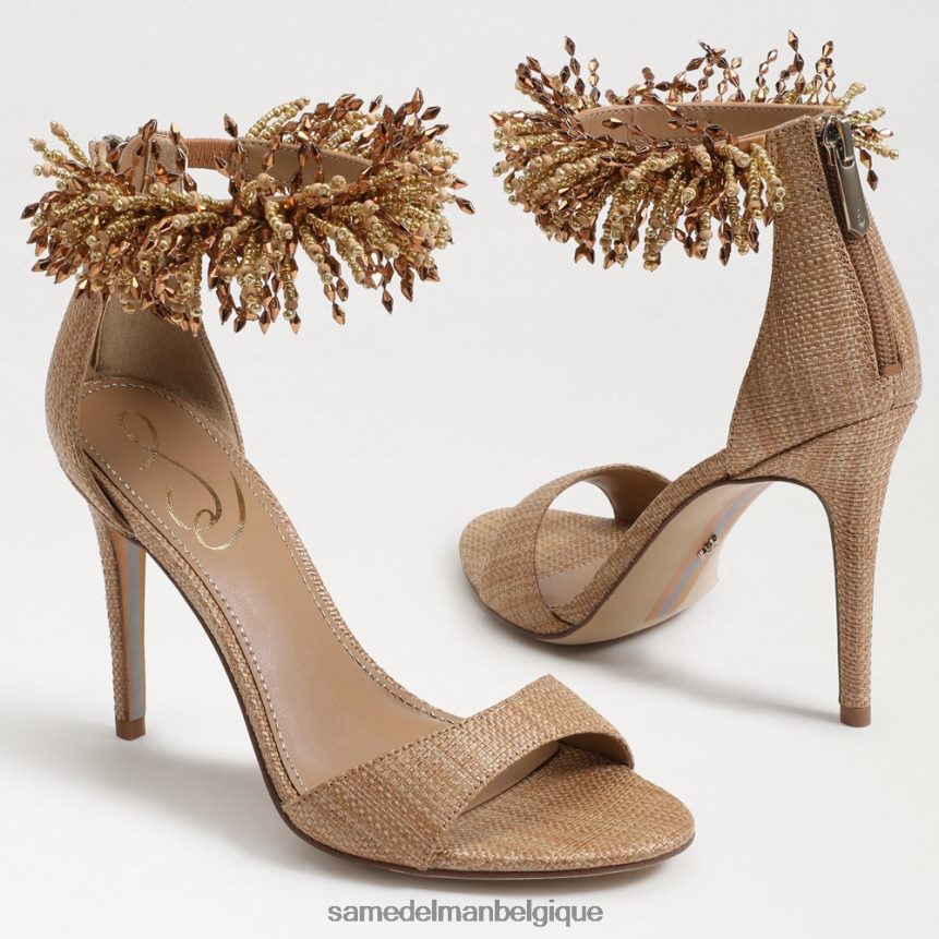 talon à bride de cheville perlée Gillie Sam Edelman femmes bronzage chamois JZ0XZ0603 chaussure