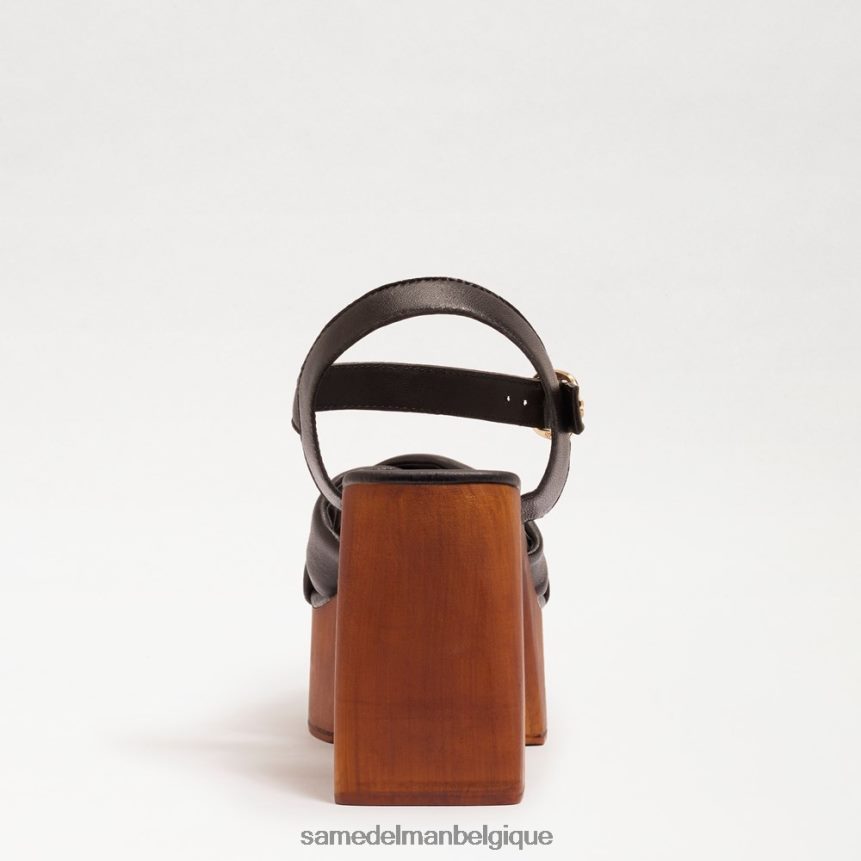 talon carré à plateforme Suzannah Sam Edelman femmes Cuir noir JZ0XZ0567 chaussure