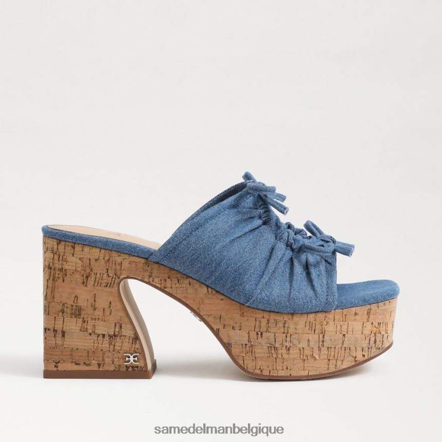talon compensé à plateforme dova Sam Edelman femmes indigo lavé JZ0XZ0347 chaussure