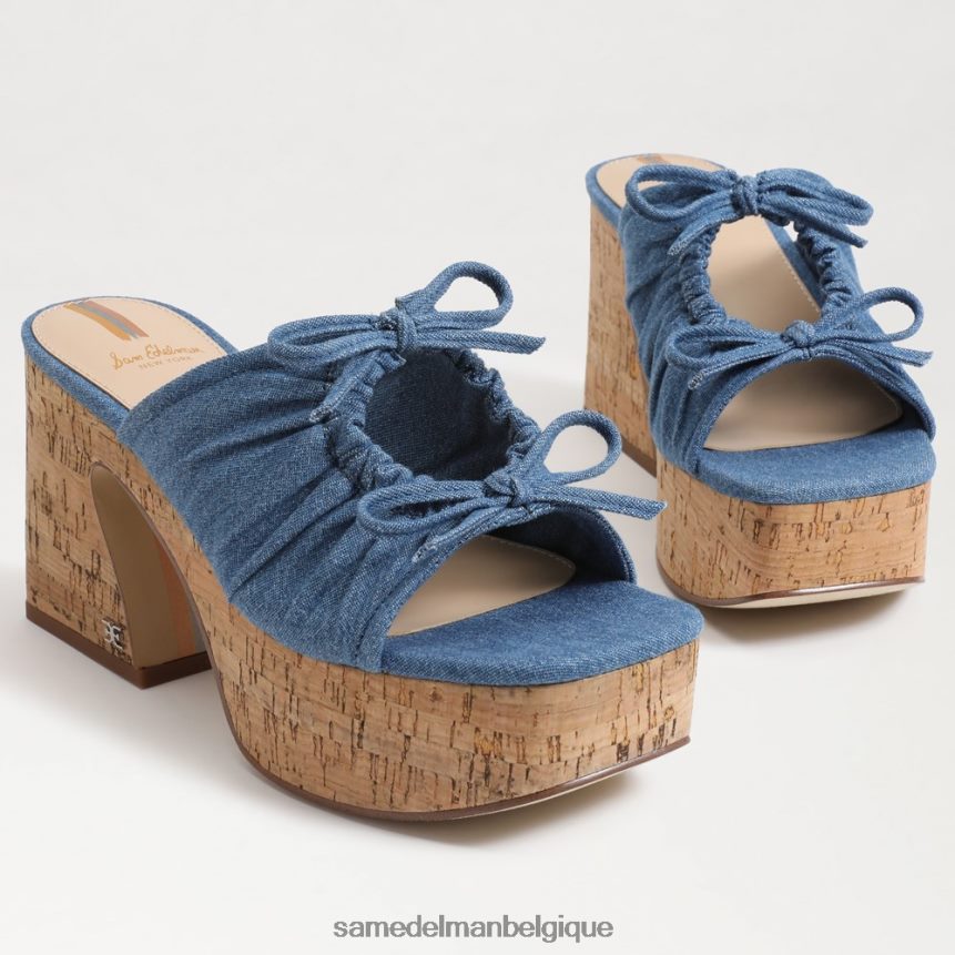 talon compensé à plateforme dova Sam Edelman femmes indigo lavé JZ0XZ0347 chaussure