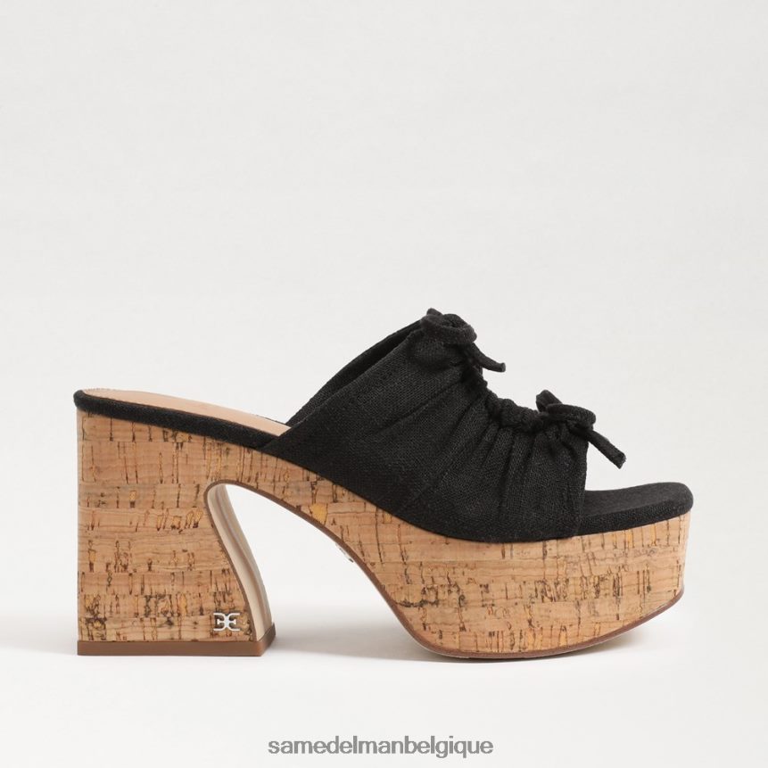 talon compensé à plateforme dova Sam Edelman femmes lin noir JZ0XZ0348 chaussure