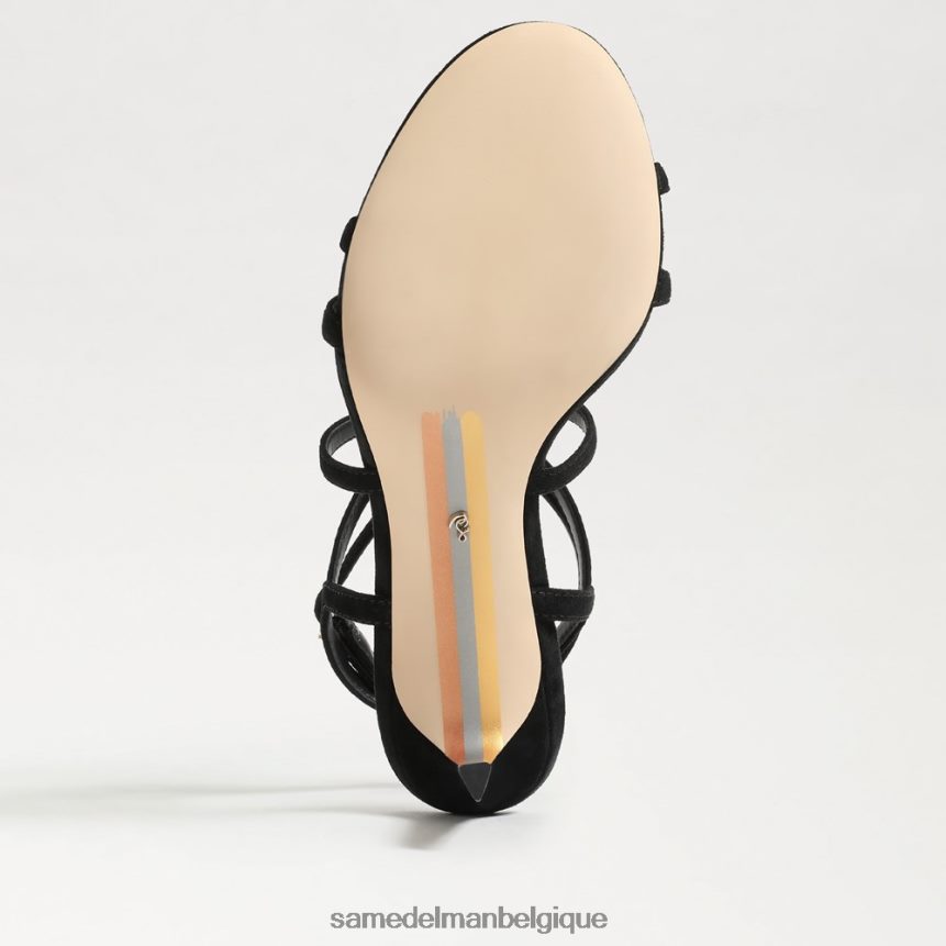 talon à lanières Delanie Sam Edelman femmes Suède noir JZ0XZ0650 chaussure