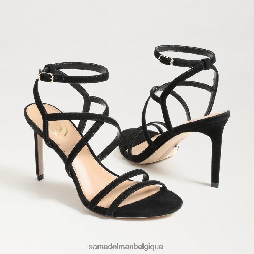 talon à lanières Delanie Sam Edelman femmes Suède noir JZ0XZ0650 chaussure