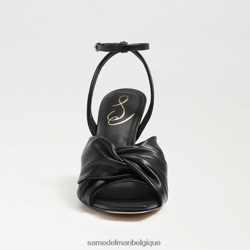 talon à lanières lavande Sam Edelman femmes Cuir noir JZ0XZ0951 chaussure