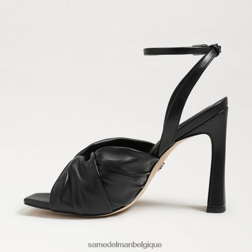 talon à lanières lavande Sam Edelman femmes Cuir noir JZ0XZ0951 chaussure