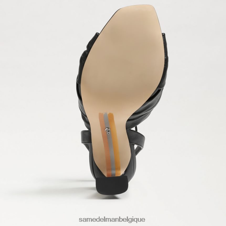 talon à lanières lavande Sam Edelman femmes Cuir noir JZ0XZ0951 chaussure