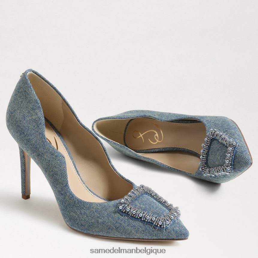 talon perlé harriett à bout pointu Sam Edelman femmes bleu neuf délavé JZ0XZ0583 chaussure