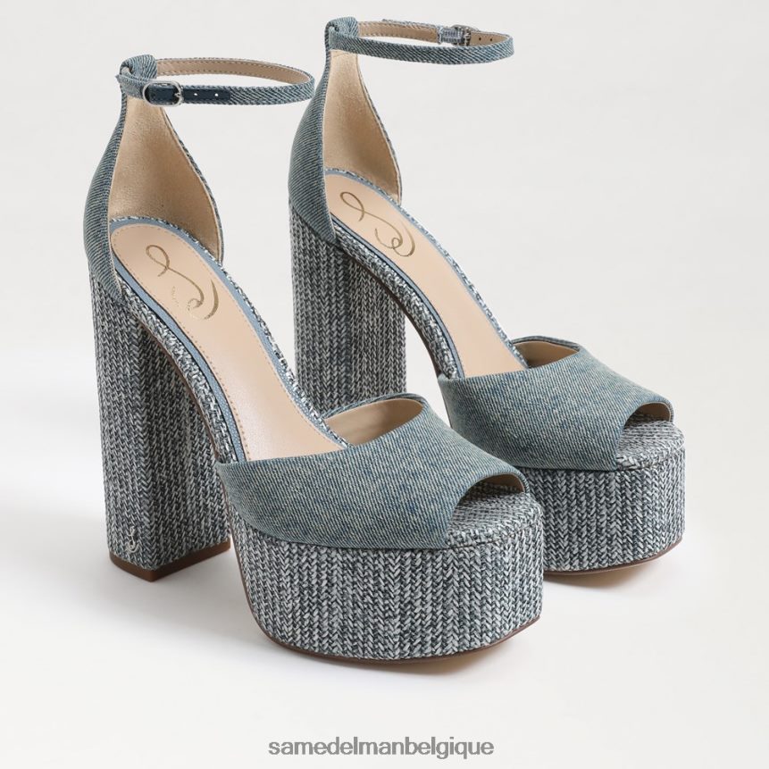 talon plateforme kori Sam Edelman femmes bleu neuf délavé JZ0XZ0238 chaussure