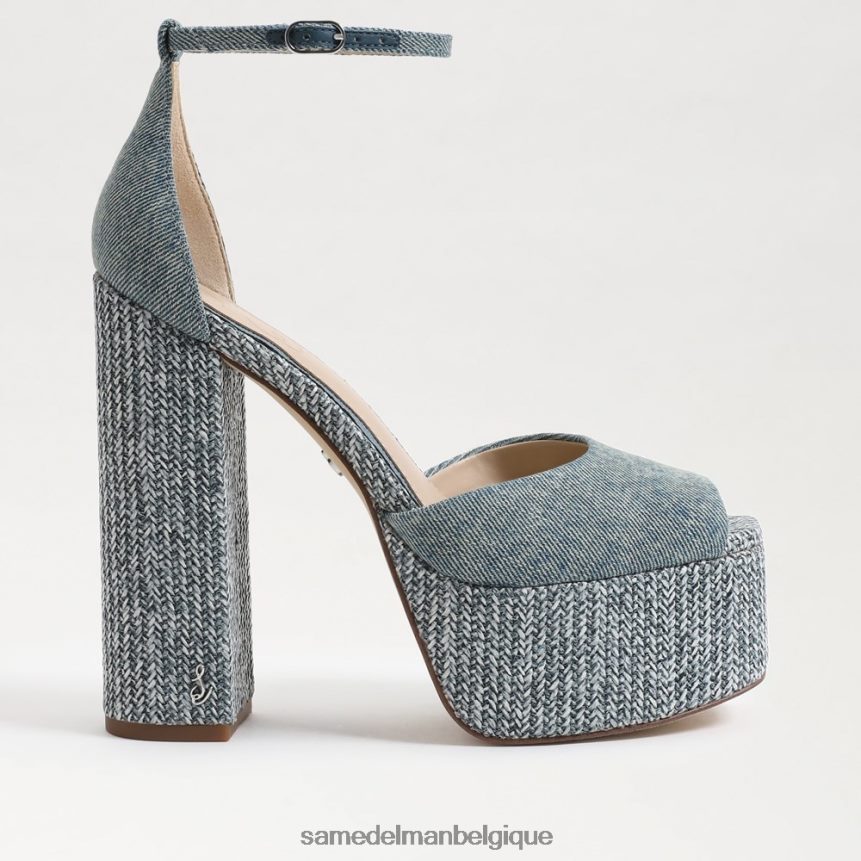 talon plateforme kori Sam Edelman femmes bleu neuf délavé JZ0XZ0238 chaussure
