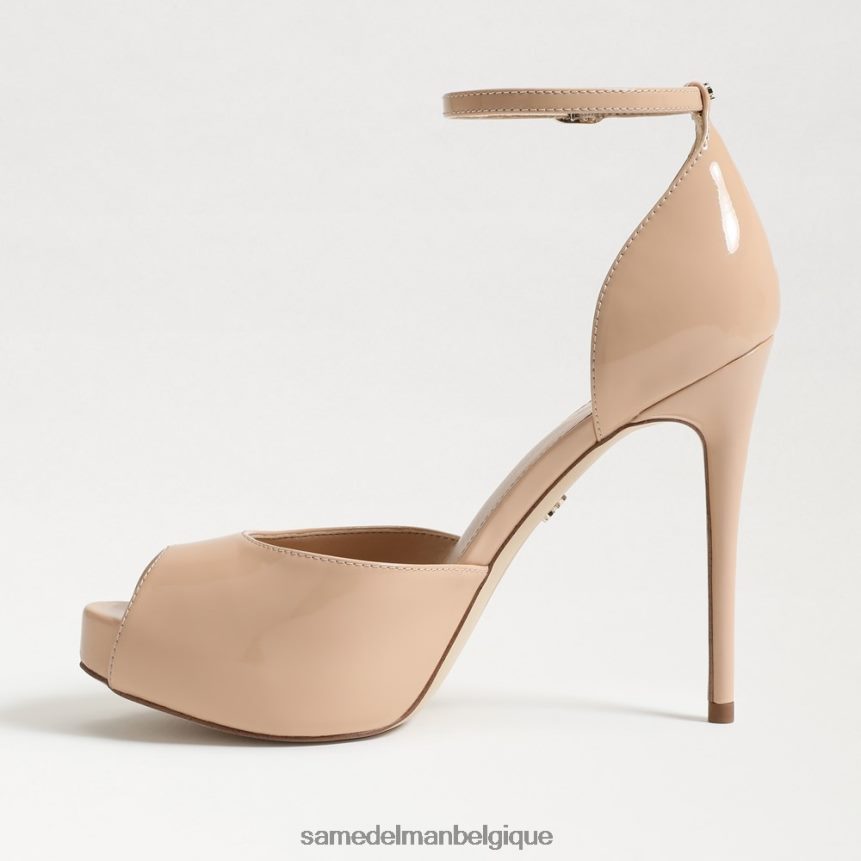 talon plateforme peep toe florence Sam Edelman femmes vernis beige blush JZ0XZ0768 chaussure