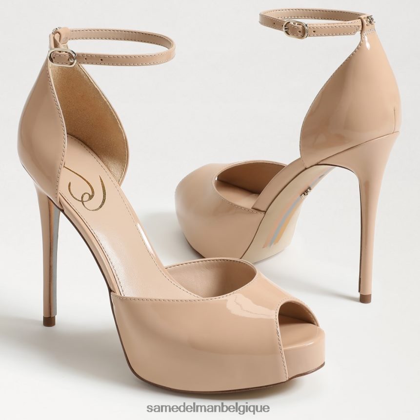 talon plateforme peep toe florence Sam Edelman femmes vernis beige blush JZ0XZ0768 chaussure