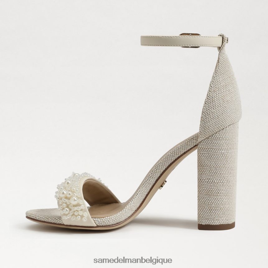 yaro perla sandale à talon carré Sam Edelman femmes ivoire moderne JZ0XZ0618 chaussure