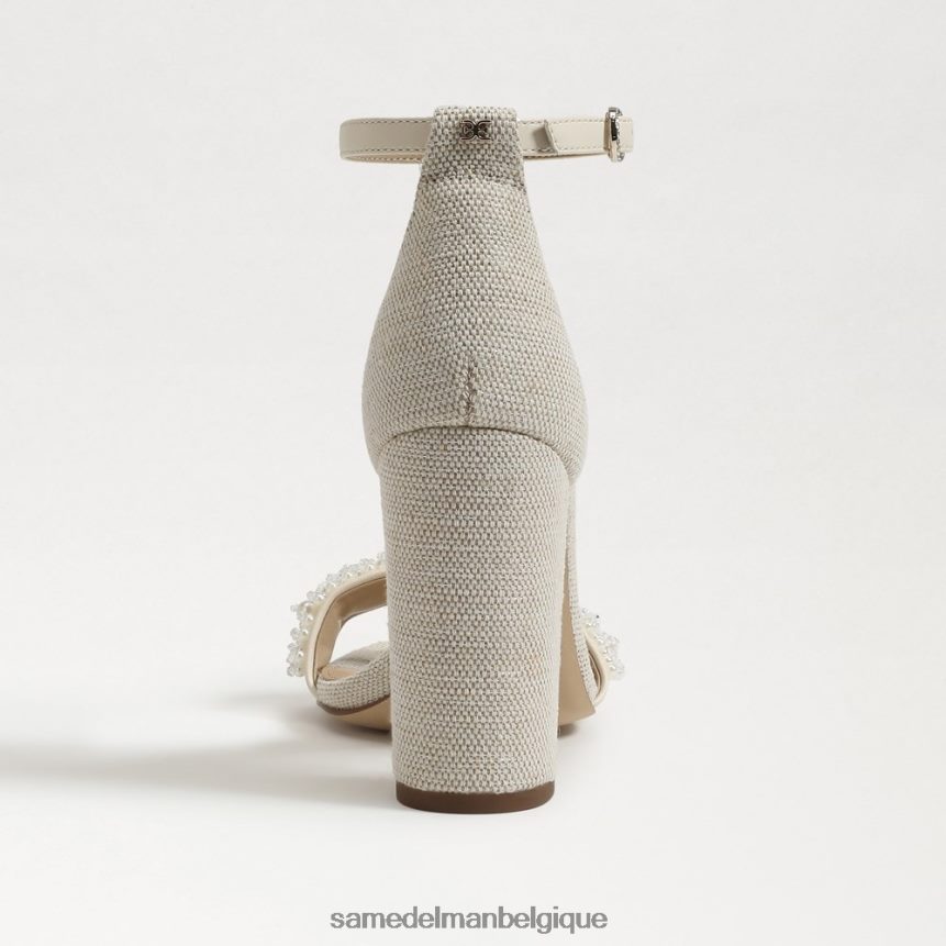 yaro perla sandale à talon carré Sam Edelman femmes ivoire moderne JZ0XZ0618 chaussure