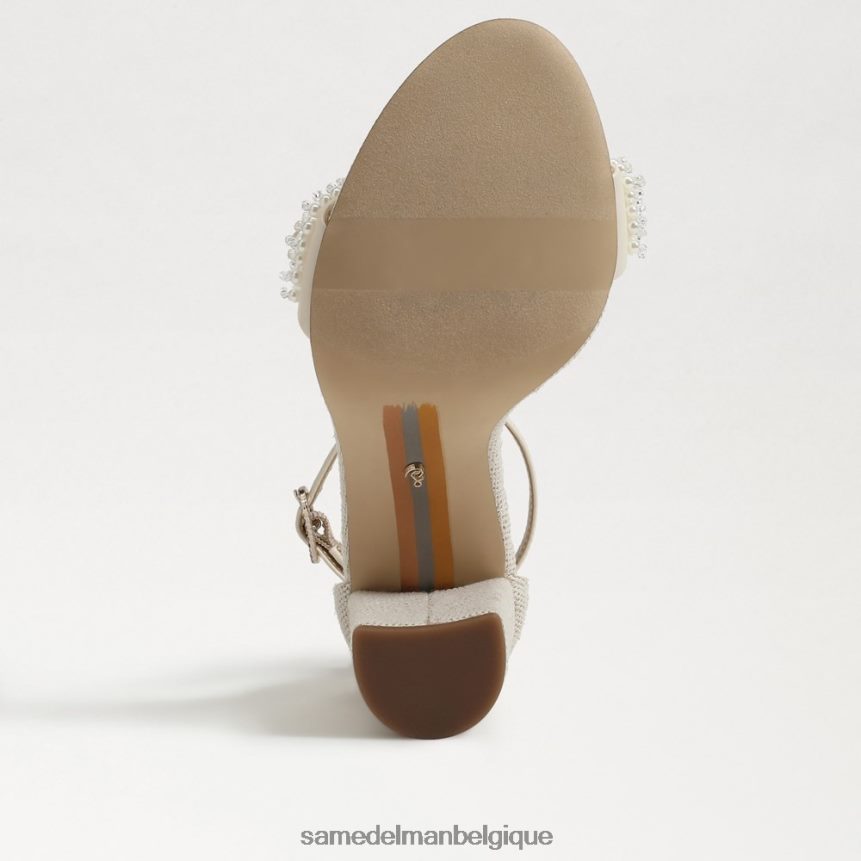 yaro perla sandale à talon carré Sam Edelman femmes ivoire moderne JZ0XZ0618 chaussure