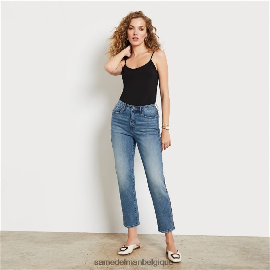 pantalon droit slim taille haute Sam Edelman femmes canyon de neige JZ0XZ01245 vêtements