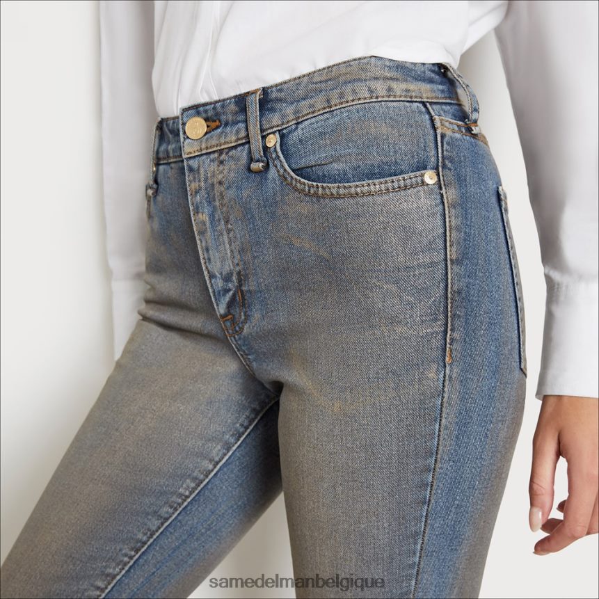 pantalon droit slim taille haute Sam Edelman femmes feuille d'or JZ0XZ01233 vêtements