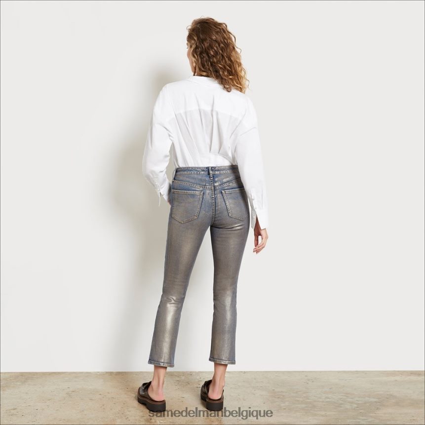 pantalon droit slim taille haute Sam Edelman femmes feuille d'or JZ0XZ01233 vêtements