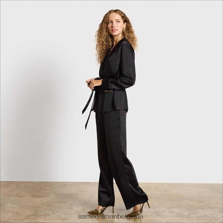 pantalon large Codie taille haute Sam Edelman femmes satiné noir JZ0XZ01235 vêtements