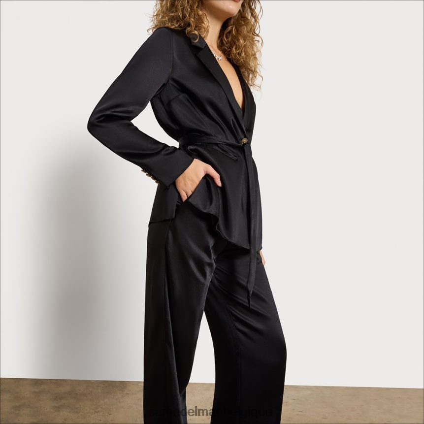 pantalon large Codie taille haute Sam Edelman femmes satiné noir JZ0XZ01235 vêtements