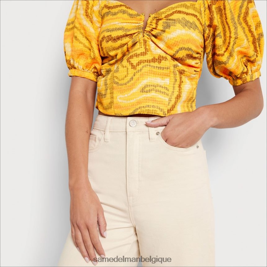 pantalon large taille haute Codie Sam Edelman femmes naturel JZ0XZ01203 vêtements