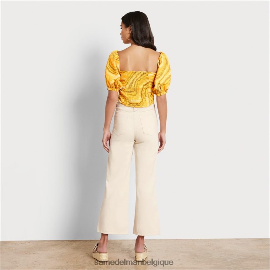 pantalon large taille haute Codie Sam Edelman femmes naturel JZ0XZ01203 vêtements