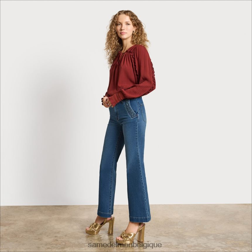 pantalon évasé taille haute Sam Edelman femmes danse de la lune JZ0XZ01224 vêtements