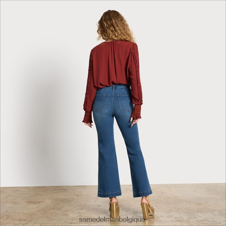 pantalon évasé taille haute Sam Edelman femmes danse de la lune JZ0XZ01224 vêtements