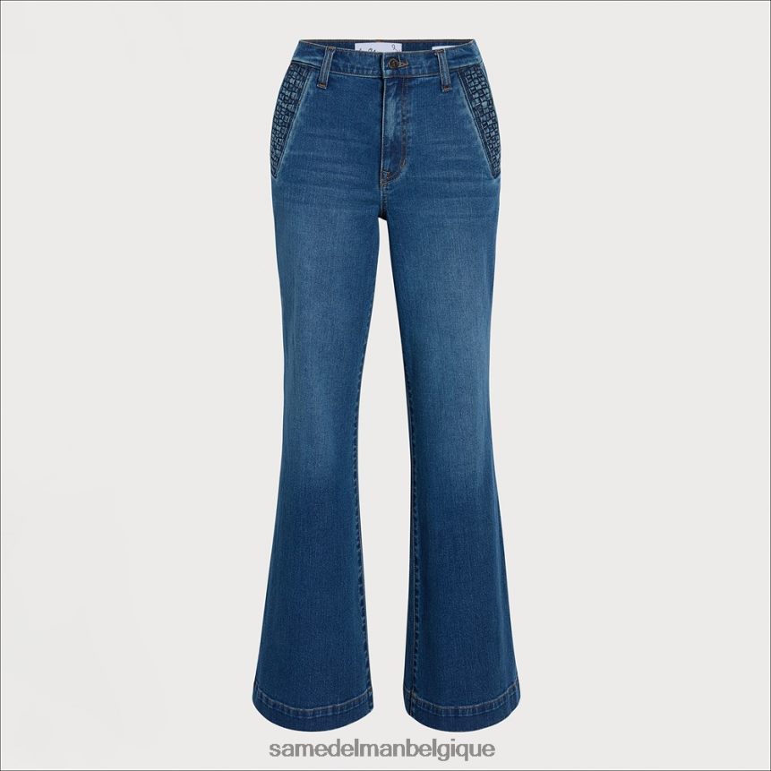 pantalon évasé taille haute Sam Edelman femmes danse de la lune JZ0XZ01224 vêtements