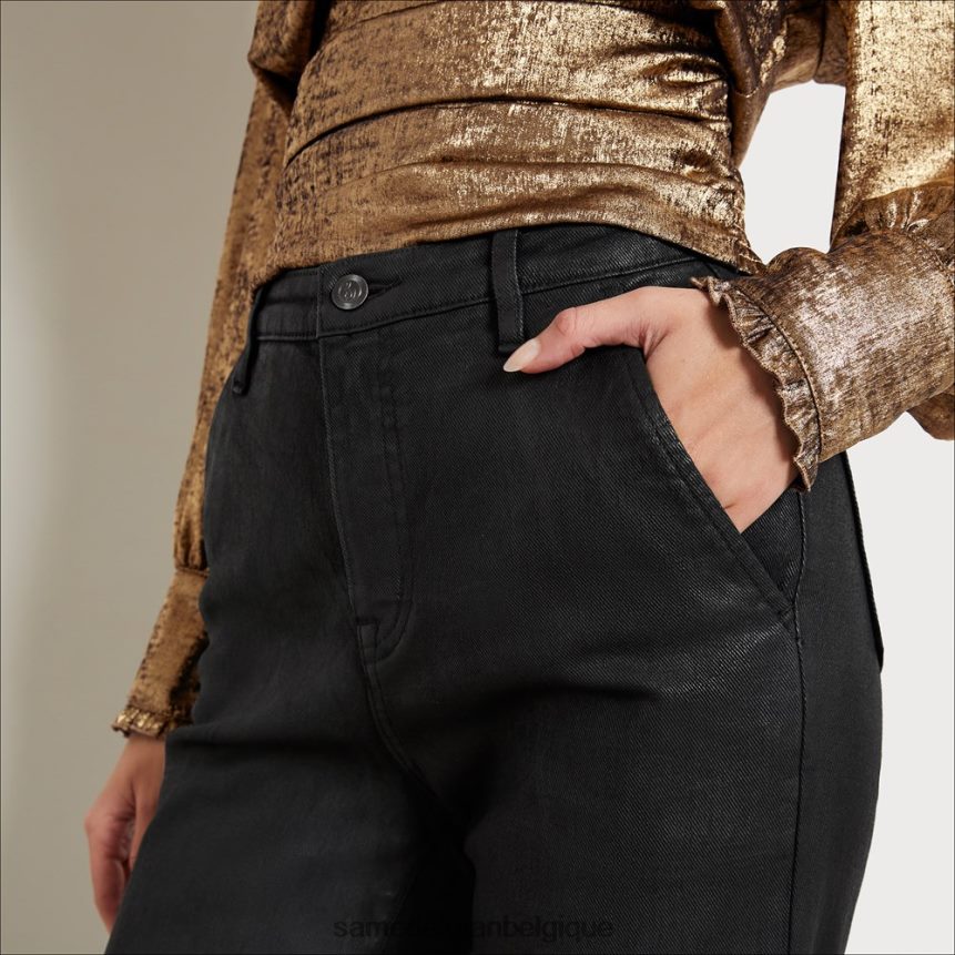 pantalon évasé taille haute Sam Edelman femmes revêtement noir JZ0XZ01274 vêtements