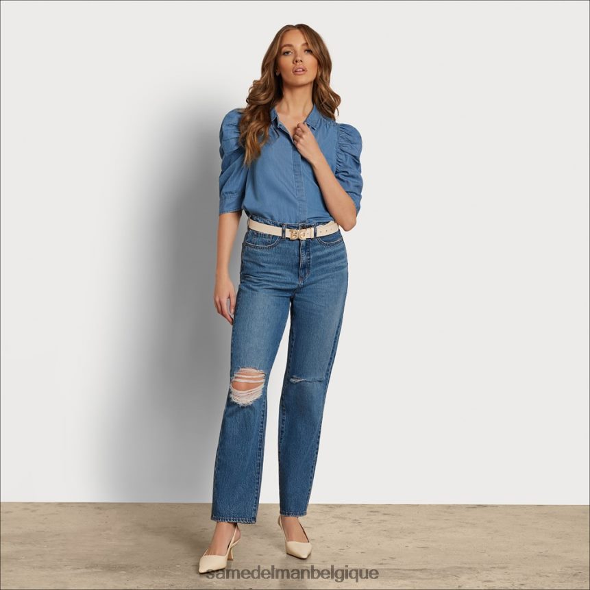 pantalon yaro taille haute des années 90 Sam Edelman femmes ligne du ciel JZ0XZ01201 vêtements