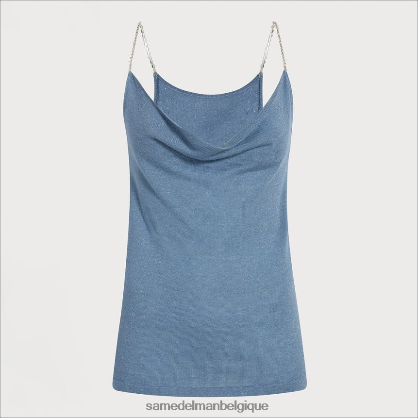 débardeur en tricot irina Sam Edelman femmes havre bleu JZ0XZ01286 vêtements