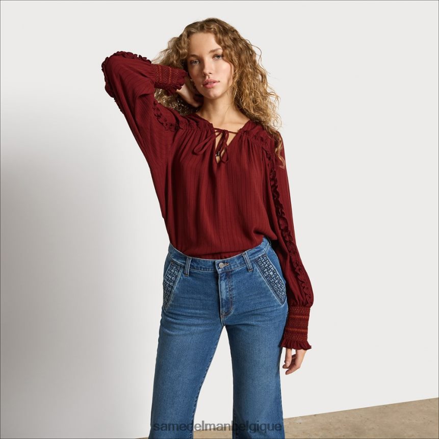 haut varick à manches longues Sam Edelman femmes brun plus garance JZ0XZ01248 vêtements