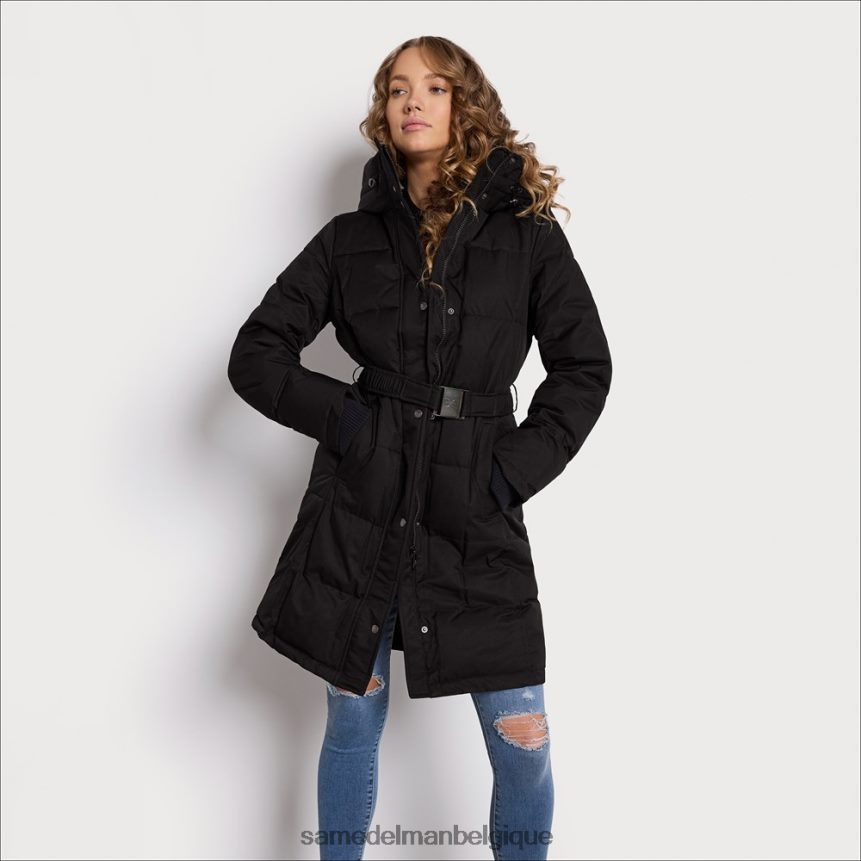 doudoune à col coussin et ceinture Sam Edelman femmes noir JZ0XZ01300 vêtements