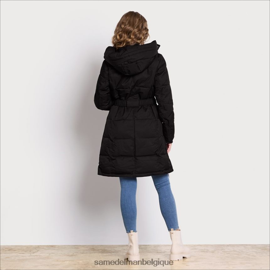 doudoune à col coussin et ceinture Sam Edelman femmes noir JZ0XZ01300 vêtements