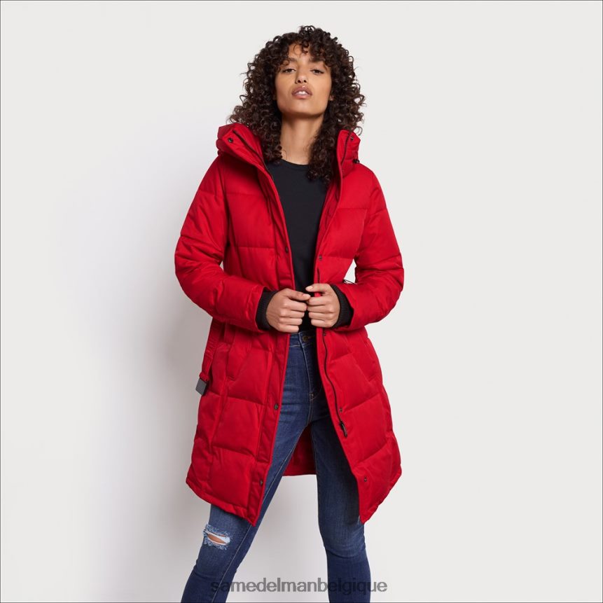 doudoune à col d'oreiller Sam Edelman femmes rouge JZ0XZ01128 vêtements