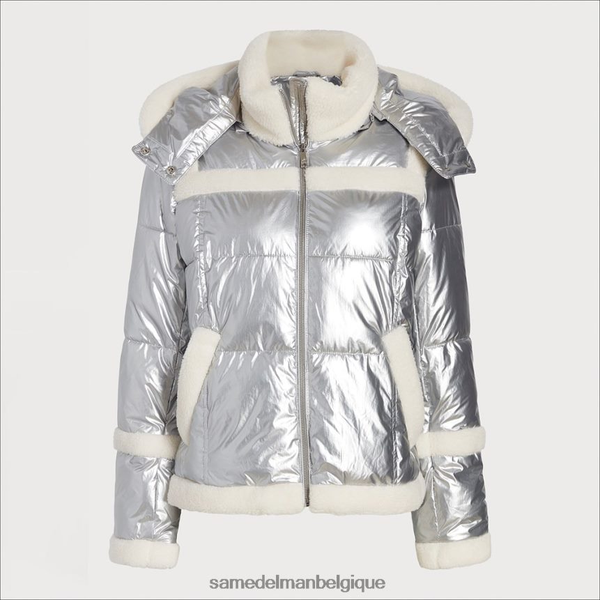 doudoune courte à capuche Sam Edelman femmes argent JZ0XZ01133 vêtements