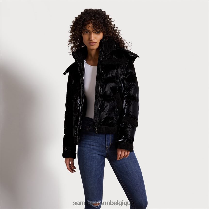 doudoune courte à capuche Sam Edelman femmes noir JZ0XZ01134 vêtements